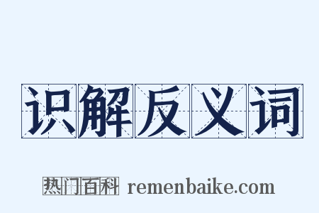 识解反义词是什么意思的图片